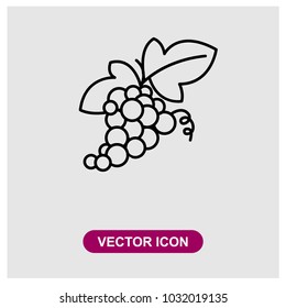 Grape sign icon in trendy flat style isolated on grey background, modern symbol vector illustration for web