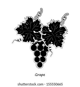 Grape silhouette outline vector