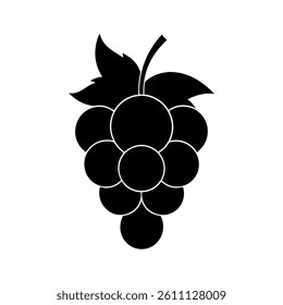 grape silhouette vector icon on white background
