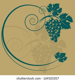 The grape silhouette, vector illustration