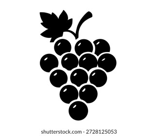 Silueta de uva. Ilustración vectorial aislada sobre fondo blanco.