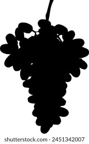 Grape silhouette vector illustration on white background