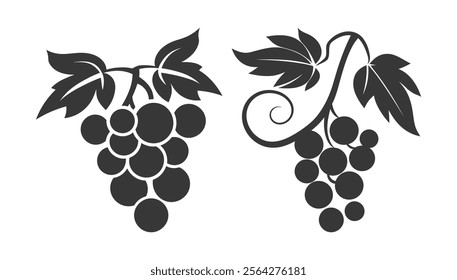 Grape silhouette vector illustration on white background.