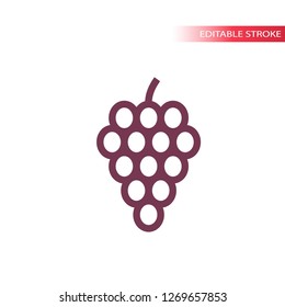 Grape simple line icon in color. Outline grape vector icon. Fully editable.