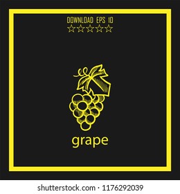grape sketch vector icon