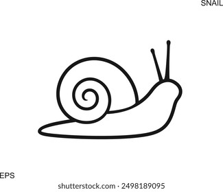 Grape snail outline. Isolated grape snail on white background