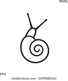 Grape snail outline. Isolated grape snail on white background