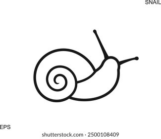 Grape snail outline. Isolated grape snail on white background