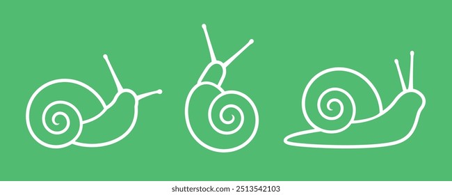 Grape snail outline. Isolated grape snail on white background