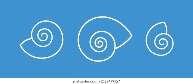 Grape snail shell. Isolated snail shell on blue background