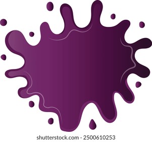 Grape Splash Illustration with Gradient Color Cartoon Design. Vector Illustration Isolated on White Background