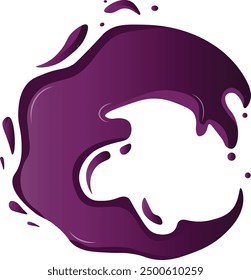 Grape Splash Illustration with Gradient Color Cartoon Design. Vector Illustration Isolated on White Background