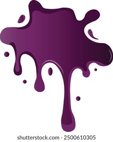 Ilustración de salpicadura de uva con diseño de dibujos animados de color degradado. Ilustración vectorial aislada sobre fondo blanco