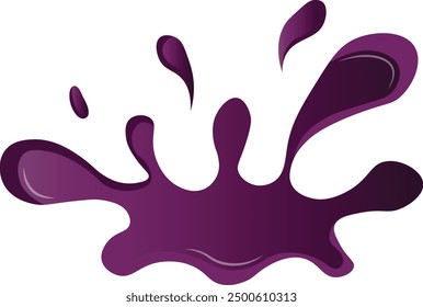 Grape Splash Illustration mit Farbverlauf Cartoon Design. Vektorgrafik einzeln auf weißem Hintergrund