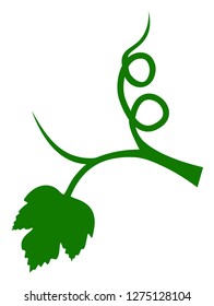 Grape sprout vector icon symbol. Flat pictogram is isolated on a white background. Grape sprout pictogram designed with simple style.