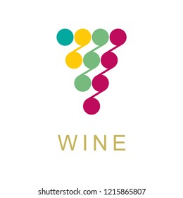 Grape. Stylized bunch of grapes illustration.
Wine theme symbol and logo.