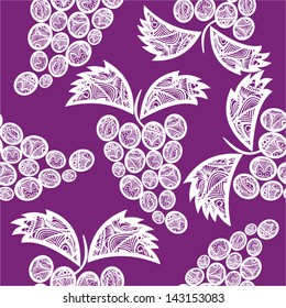 Grape summer nature seamless background vector illustration