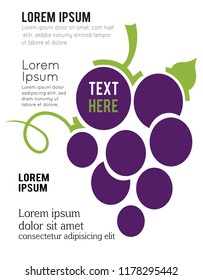 Grape symbol on white background, illustration