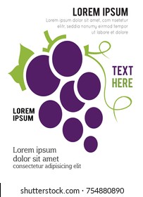 Grape symbol on white background, illustration
