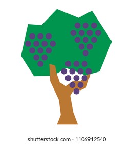 grape tree icon. vector illustration. suitable for logo, package design.
