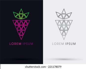 Grape triangle abstract logo, symbol, icon,graphic,vector.