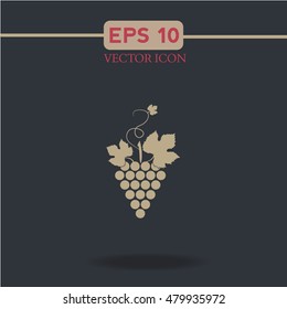 grape twig vector icon. vintage. wine logo