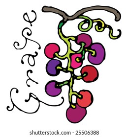 grape with typography