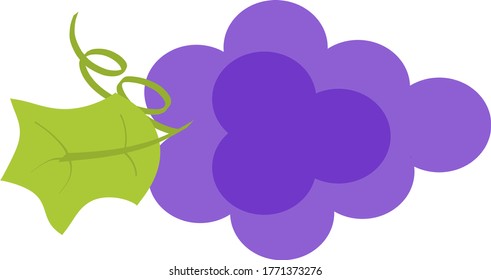 Grape Vector Art Simple Design, Blank Background.
