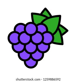 Grape vector, Chirstmas menu filled design editable outline icon