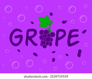 Grape Vetor Design. ilustração do plano de fundo para a frase Uvas.