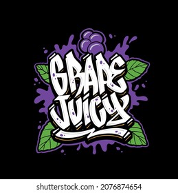 grape vector with graffiti style