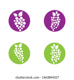 Diseño de ilustraciones de iconos vectoriales de uva