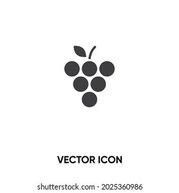 Grape vector icon. Modern, simple flat vector illustration for website or mobile app.Wine symbol, logo illustration. Pixel perfect vector graphics	