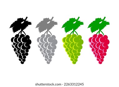 TraubenVektorsymbol auf weißem Hintergrund