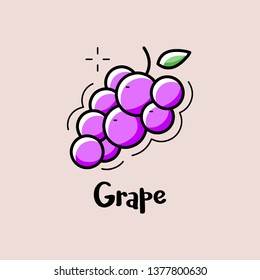 Grape. Vector illustration for cafe decoration.
