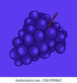 ilustración de vector de uva estilo cartográfico