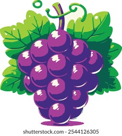 Ilustración vectorial de uva fruta saludable 