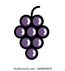 A grape vector illustration in line color design
