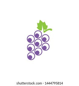 Grape vector illustration logo template icon