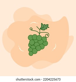 Grape vector ilustration.Great for children  book about fruits,stiker etc.