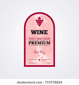 Grape vector.  labels for red wine with bunches of grapes and calligraphic inscriptions in retro style