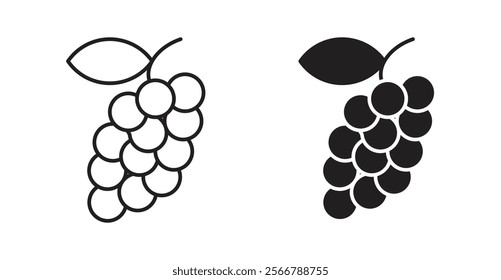 Grape vector line icon illustration