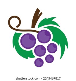 Grape Vector Logo Design Template