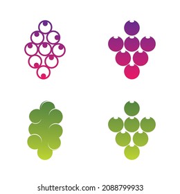 Icono de la plantilla del logotipo del vector de uva