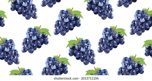 Vector de uva de fondo transparente. Frutas y bayas