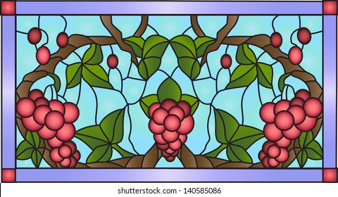 Grape / vector  in stained glass style