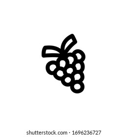 Grape Vegan Outline Icon Logo Vector Illustration
