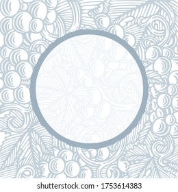Grape and vine hand drawn vector illustration. Vineyard engraving style frame and background. Part of set.