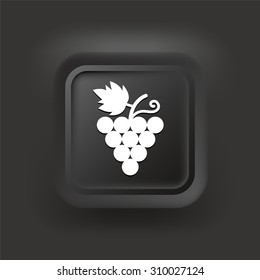 Grape Vine on Black Square Button