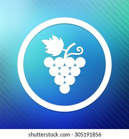 Grape Vine on Blue Round Button